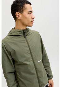 Resim Jack & Jones Jcoclub Windbreaker Erkek Kapüşonlu Rüzgarlık Mont Hafif Yağmurluk Yeşil 