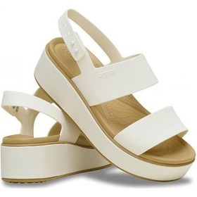 Resim Crocs 211802-00o Brooklyn Matte Wrap Low Wedge Kadın Sandalet Beyaz 