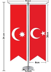 Resim Son İmparatorluk Osmanlı -17 Eski Türk Devletleri Ve Türkiye -saten T Direk 2li Masa Bayrağı 1 