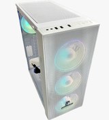 Resim Gameforce Wmesh Beyaz 4x120 MM ARGB Halo Fan ATX Oyuncu Bilgisayar Kasası 