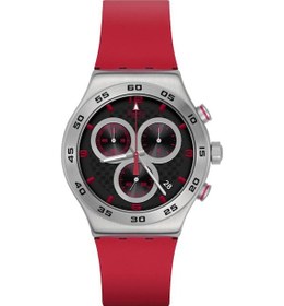 Resim Yvs524 Swatch Crimson Carbonic Red Erkek Kol Saati Çok Renkli 