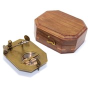 Resim Ahşap Kutulu Pirinç Pusula Model 6 