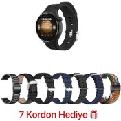 Resim QÜMÜŞ Watch 4 Pro Suit Yuvarlak Ekranlı 7 Kordonlu Akıllı Saat Samsung Galaxy S24 Uyumlu 