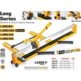 Resim SGS107 Lazerli Kesim - Long 100 Uzun Seramik Granit Fayans Kesme Makinası 1000MM 
