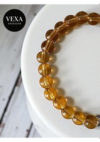 Resim Gündelik Cam Görünümlü Boncuk Bileklik - Kombine Göre Hediyelik - Hediyeli Ürün Sarı 