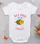 Resim Bitmeyenkartus Bk Kids Isimli Bee Kind Tasarımlı Bebek Body Zıbın - Model 1 Beyaz 