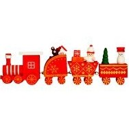 Resim Yılbaşı Ahşap Süslü Tren 1 