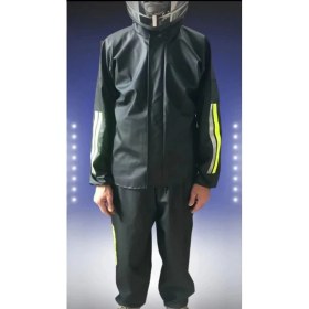 Resim ModaSize Unisex Tam Kalıp Motorcu Kurye Su Gecirmez Yağmurluk Takım - Siyah 