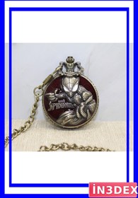 Resim İN3DEX Köstekli Vintage Saat Çizgi Roman Tasarımlı 