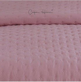 Resim River Rose Pliseli Ultrasonic Yatak Örtüsü Açık Pembe 