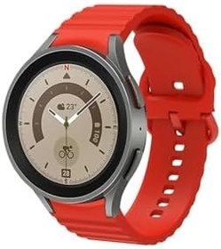 Resim Samsung Galaxy Watch 4 5 Pro 6 7 Seri 40 44mm Classic 42 43 45 46 47mm Uyumlu Ocean Silikon Kordon Kırmızı 