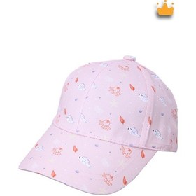Resim Kitti 1-3 Yaş 50cm Kız Bebek Çocuk Yazlık Desenli Ayarlanabilir Şapka Kep Y2310003 Pudra 
