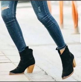 Resim MİSS PARK MODA Kadın Siyah Süet Kovboy Bot 