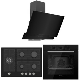 Resim Ferre Flowart BL Modüler Seriisi 3'lü Ankastre Set ( QBL62CS-BL135-D063 ) 