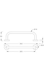 Resim Yaşlı Hasta ve Engelli Tutunma Barı Küvet Tutamağı Paslanmaz 40 cm 