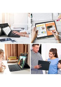 Resim Apple Uyumlu iPad, 8. Ve 9. Nesil Klavyeli Tablet Kılıfı Bluetooth Özellikli 