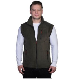 Resim Genius Store Genıus Store Erkek Polar Yelek Renkli Tam Femuarlı 3 Cepli Haki 