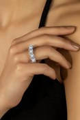 Resim Kara Jewelry Kadın Swarovskı 925 Ayar Gümüş Beştaş Yüzük 