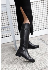 Resim Gönderi R Kadın Siyah Fermuarlı Kauçuk Taban Hakiki Deri Çizme Gkzc13444549 Siyah 