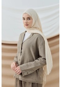 Resim Aminenesil Modakaşmir Bambu Şal İğde Renk Açık Bej 