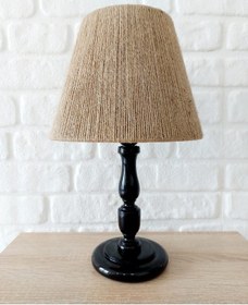 Resim Retro Now Perge Siyah Ahşap Ayakli Abajur 