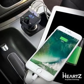 Resim HEARTZ FM TRANSMİTTER MODULATOR ARAÇ FAST QUICK CHARGE HIZLI ŞARJ FLASH BELLEK MİCRO SD MP3 PLAYER 12-24 V PD 20W YÜKSEK KALİTE (X8) 