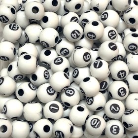 Resim Akrilik Boncuk Bilardo Topu (Siyah - Beyaz) 