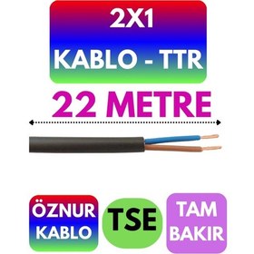 Resim Öznur 2x1 Ttr Kablo Siyah Metre Seçenekli - 22 Metre 