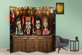 Resim Bar Tasarımlı Özel Tasarım Paravan Room Divider 180 x 200 cm 