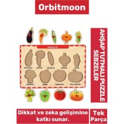 Resim Premium Üretim Zeka Geliştirici Eğitici Öğretici Ebeveyn Çocuk Sebzeler Ahşap Tutmalı Puzzle 