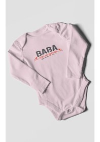 Resim Morivokids Baba, Seni Seviyorum Uzun Kollu Bebek Body %100 Pamuk Bebe Pembe 