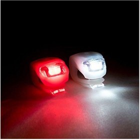 Resim Worldtec 2 Adet Silikon Led Bisiklet Lambası 2'li Fener Ön Ve Arka Stop Işık Aydınlatma Seti 