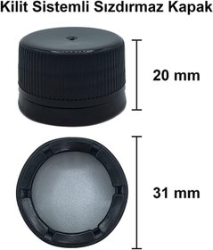Resim Afracam 500 ml Yeşil Yuvarlak Zeytinyağı Kilitli Kapaklı ve Kapüşonlu Boş Cam Şişe 28 Adet 