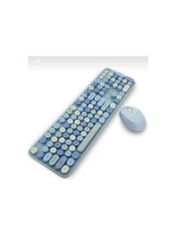Resim Büro Ev Ofis Bilgisayarı İçin Mavi Stil Klavye Mouse Set Diğer 