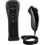 Resim Homyl Jest Denetleyicisi ve Ninchuck Joystick Combo Nintendo Wii Wii U Siyah (Yurt Dışından) 