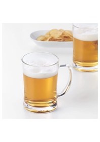 Resim 2 Adet Kulplu Bira Bardağı Hacim 600 Ml İkea 2'li Cam Bira Kupası 