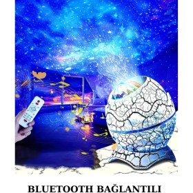Resim Dinozor Yumurtası Gece Masa Lambası Bluetooth Hoparlör 14 Renk Seçeneği 