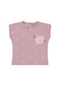 Resim Kuş Baskılı 6-18 Ay Takım - Pembe Gül Kurusu 