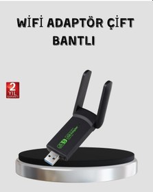 Resim Bfs 1200 Mbps Dual Band Wifi Adaptör 5.8g & 2.4g Çift Antenli 