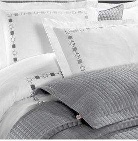 Resim Pasioni Saten Elegante Gri Nakışlı Çift Kişilik Nevresim Takımı Gri 