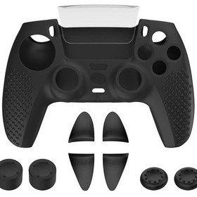 Resim Sones Ps5 Oyun Kumandası Joystick Kapağı Silikon Koruyucu Kılıf Seti Toz Geçirmez Kılıf Siyah Puantiyeli Diğer 