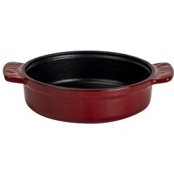 Resim Lava Döküm Yuvarlak Güveç Kabı Döküm Demir Yekpare Çift Kulplu Çap 14 CM 