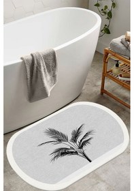 Resim Decomia Home Bath Yıkanabilir Kaymaz Yaprak Desenli Banyo Paspası Banyo Halısı 60x100 Gri 60 X 100 Gri 