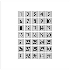 Resim Metal Kapı Masa Dolap Numarası Sade Model 4x4cm Gümüş Renk 35 Adet 1 35 