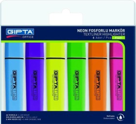 Resim Fosforlu Kalem Seti Neon 6 Renk Doldurulabilir Çok Renkli 