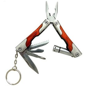 Resim Fbs P 1172 Ahşap Mini Çok Amaçlı Pense / Çakı 7cm - Ahşap Metal Sap (Multitool) 