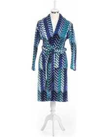 Resim Özdilek Hawai Eclectic Kadife Şal Yaka Bornoz S/m Beden 334195 Mavi 