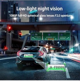 Resim Createtech Arabalar İçin Güçlü Dash Kamera 1080p Araba Dvr 3 Kanal Ön Kamera Video Kaydedici Dikiz X01-3camera None 