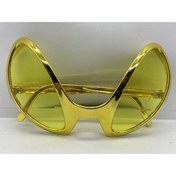 Resim artlab Art Retro Gözlük - 80 Li 90 Lı Yıllar Parti Gözlüğü Gold Renk 8X13 Cm Lab 