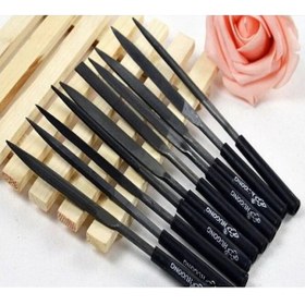 Resim Merttools 10 Parça Mini Eğe İğne Model Demir Ahşap Metal Törpü Eğe 14 Cm 
